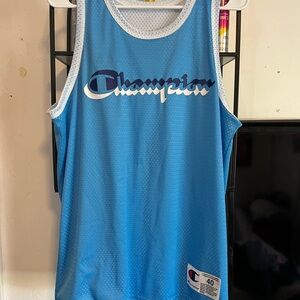 Champion Light Blue Mesh Tank with White Trim
